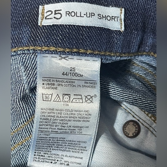 Banana Republic Premium Denim Roll up Blue Denim Shorts Medium Wash women’s 25 - Picture 11 of 15